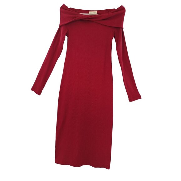Universal thread, Elegant dress for women, red, cotton and polyester, size XS. N - Picture 1 of 6